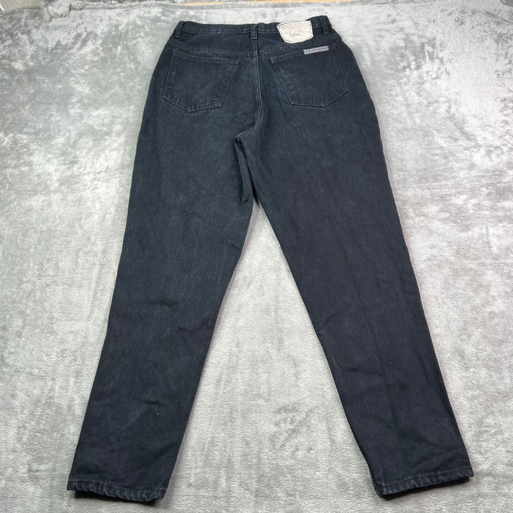Boom Boom High Rise Mom Jeans Womens 15/16 Black Solid 100% Cotton Denim Vintage - Picture 3 of 15